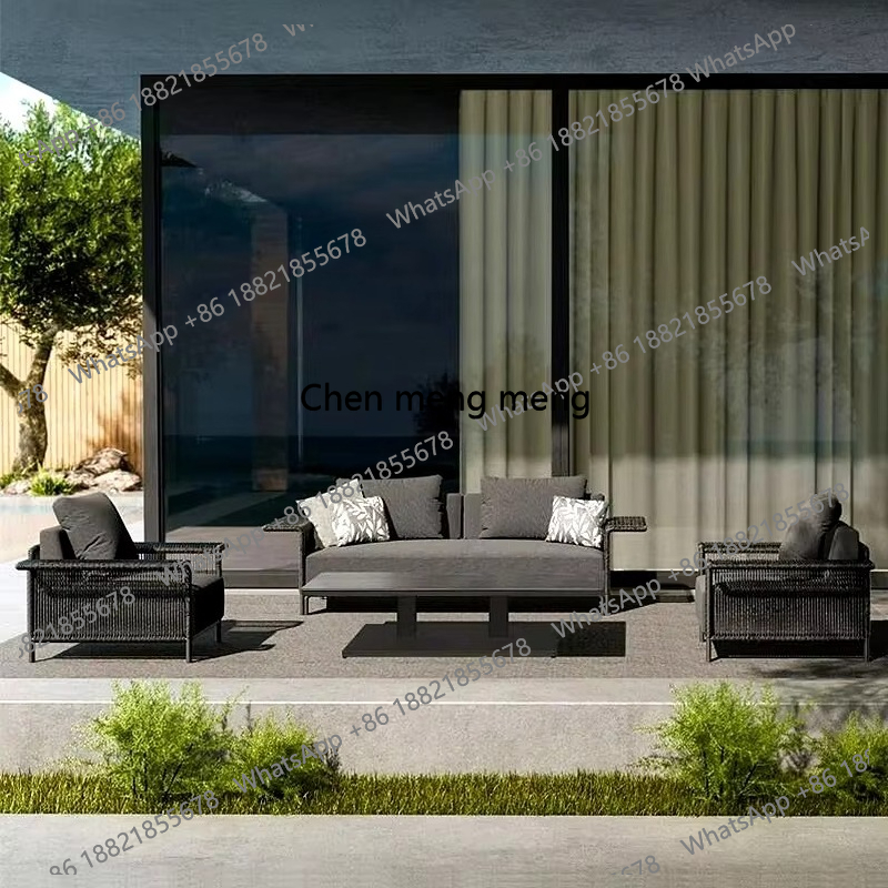 Restoration Hardware Furniture Outdoor - Outdoor Woven Sofa Set Corner Aluminum