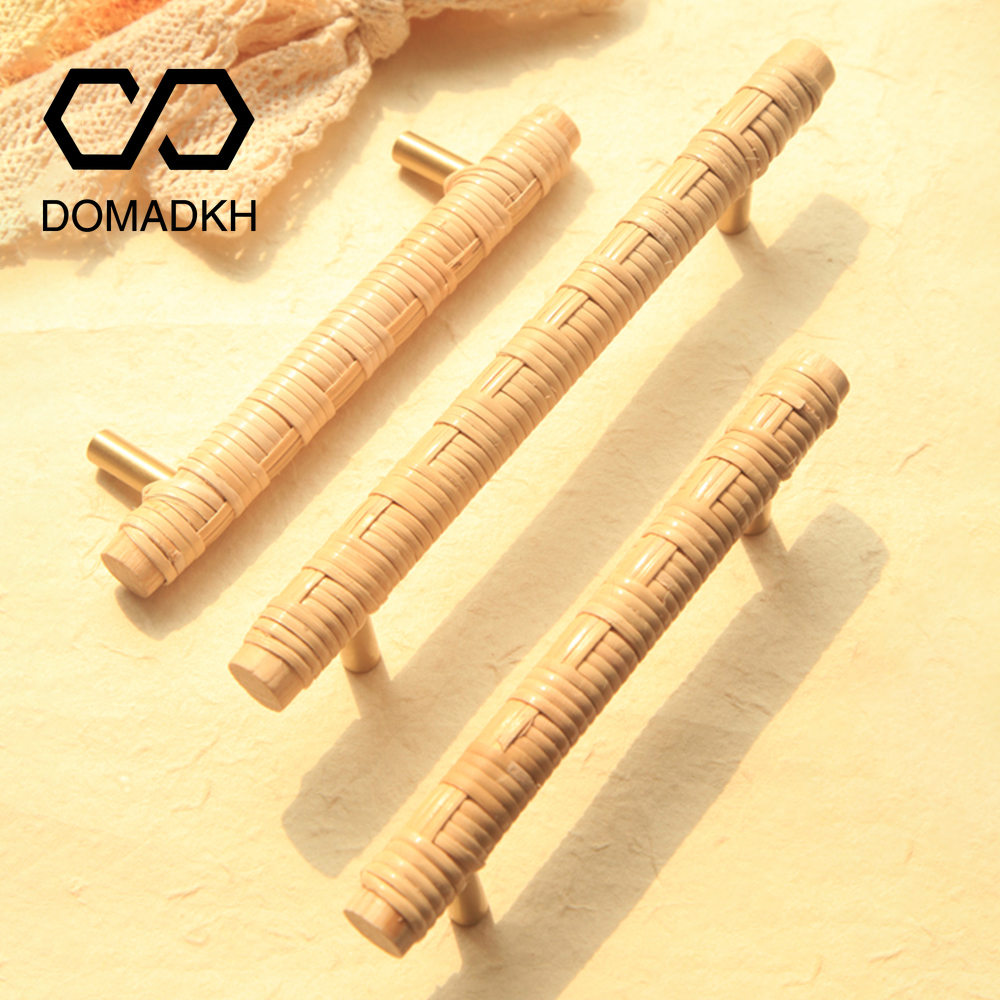 Unique Furniture Hardware - Wooden Rattan Cabinet Door Handles Unique