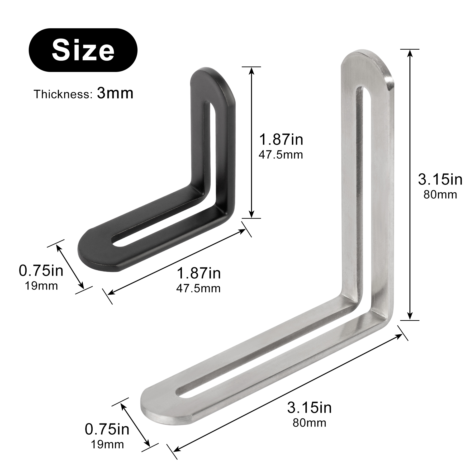 2pcs Corner Brackets Stainless - Furniture Hardware Fixing Screws review and price