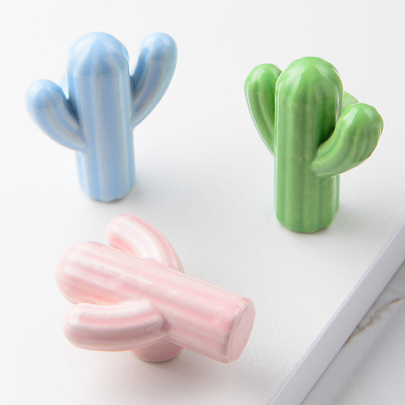 1/4pcs Colorful Ceramic Cactus - Unique Furniture Hardware review and price