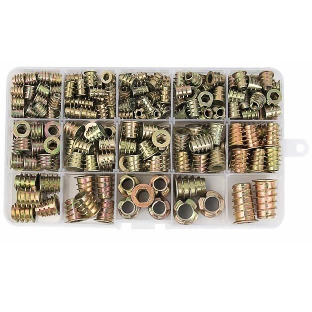 50Pcs Threaded Insert Nuts Hex - Furniture Hardware Fixing Screws review and price