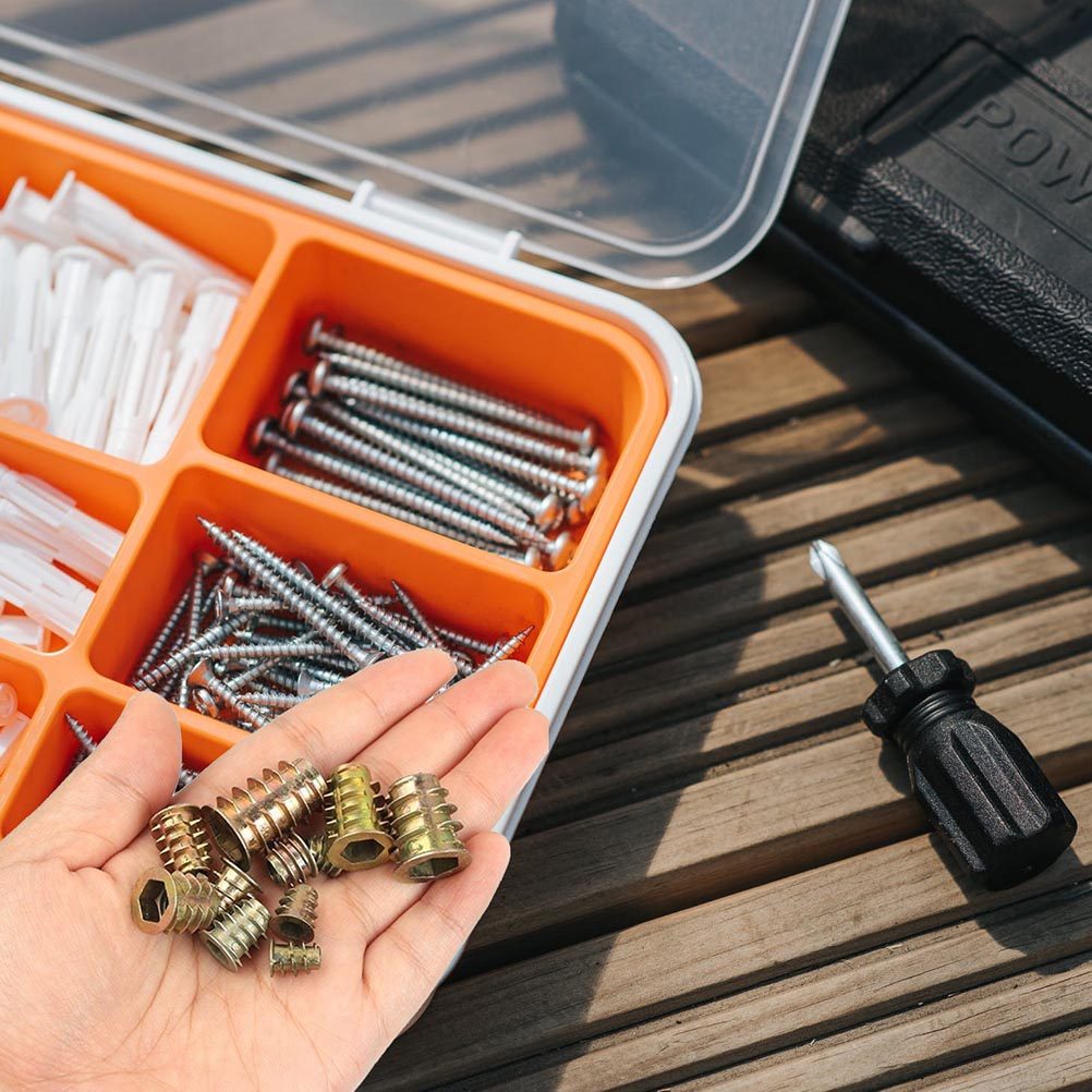 50Pcs Threaded Insert Nuts Hex - Furniture Hardware Fixing Screws review and price