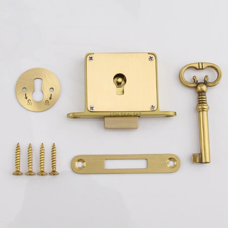 1PC Retro Brass Drawer Lock, O - Furniture Hardware Display review and price