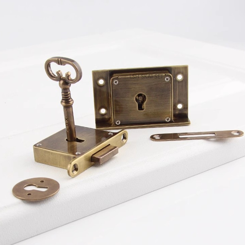 1PC Retro Brass Drawer Lock, O - Furniture Hardware Display review and price